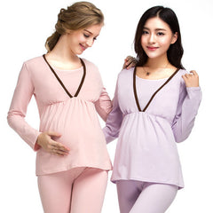 Enjoy the winter pregnant pregnant women pregnant women suit long johns lactation clothes suit feeding pajamas Home Furnishing confinement suit Shopping