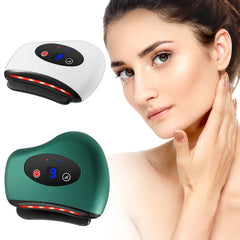 Eletric Bianstone Gua Sha Board Tools Hot Compress Heating Vibration Back Facial Massager Meridian Lymphatic Drainage Scraping Heating Vibration Scraping Neck Face Skin Lifting Removal Wrinkle Tool Shopping111