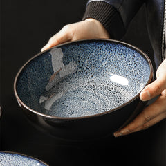 Creative Ceramic Plate Kiln Change Blue Bowl Shopping