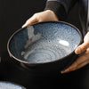 Image of Creative Ceramic Plate Kiln Change Blue Bowl Shopping