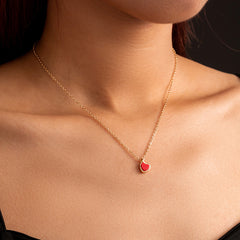 Red Heart Clavicle Chain Pendant Shopping