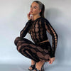 Image of Lace Crochet High Waist Hip Pants Suit Shopping