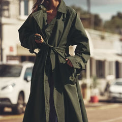 Women's Loose Long Trench Coat And Overcoat With Strap Shopping