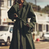 Image of Women's Loose Long Trench Coat And Overcoat With Strap Shopping