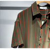 Image of Men's Loose Comfortable Striped Short-sleeved Shirt Shopping