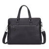 Image of Men's Briefcase Genuine Leather 14-inch Laptop Bag Horizontal Cowhide Business Office Bag Shopping