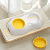 Image of Egg-shaped Pet Bowl Drinking Water Single Bowl Double Bowl Dog Bowls Cute Pet Feeding Bowl Egg Yolk Shaped Food And Water Elevated Bowl Feeder Shopping