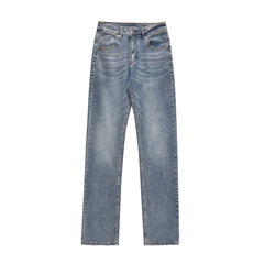 Retro Washed Denim Straight-leg Trousers Male Shopping