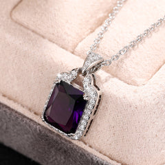 European And American Entry Lux Fashion Colored Gems Necklace Shopping