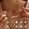 Image of Personalised Birthstone Pendant Letter Necklace Shopping