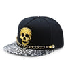 Image of Skull Rivet Hip Hop Baseball Cap Hip Hop Flat-brimmed Cap Shopping