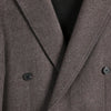 Image of Herringbone Woolen Slim Fit Men's Mid Length Double Breasted Coat Shopping