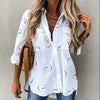 Image of New Women's Clothing Autumn And Winter Irregular Loose Long Sleeve Lapel Shirt Shopping