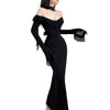 Image of Long Sleeve Off Shoulder High Waist Sheath Dress Shopping