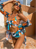 Image of Women's Fashion Popular Print Three Piece Swimwear Shopping