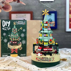 DIY Building Blocks Music Box Christmas Tree Model Desktop Decoration Ornaments Gift Box For Woman Kids Present New Year Gifts Shopping