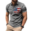 Image of Spring Men's Casual 3D Printing Lapel Short Sleeve Shopping