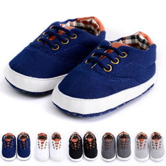 Solid color casual lace soft bottom baby canvas shoes baby shoes toddler shoes Shopping