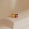 Image of Light Luxury Red Diamond Embedded Ring Shopping