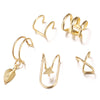 Image of Creative Simple Non-pierced Ear Clip Five-piece Set Shopping