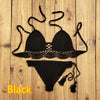 Image of Women's Fashion Solid Color Handmade Crochet Bikini Suit Shopping