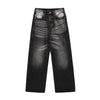 Image of Contrast Color Washed Wide-leg Jeans Men Shopping