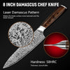 Image of Japanese Vanadium Steel Chef Knife, 7.8 INCH Sharp Kitchen Knives With Laser Pattern And Rosewood Handle Shopping