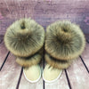 Image of Women's Winter Mid-calf Fox Fur Snow Boots Shopping