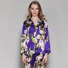 Image of Spring And Autumn Silk Long-Sleeve Home Suit Two-piece Shopping