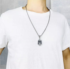 Retro Titanium Steel Pendant Cross Shield Necklace