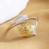 Image of Gold And Silver Two-tone Sunflower Flower Ring Shopping