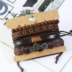 Casual Two-eye Belt Quartz Watch Bicycle Punk Bracelet