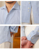 Image of Men's Casual Breathable Cotton And Linen Shirt Shopping