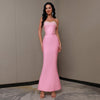 Image of Sleeveless Beaded Long Bandage One-piece Dress Women Shopping