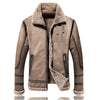 Image of Men's Casual Polo Collar Fur Thickened Fleece-lined Warm Jacket Shopping