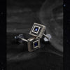 Image of Men's Retro Square Blue Zircon Earrings Shopping