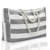 Image of Striped Beach Large Storage Canvas Traveling Bag Shopping