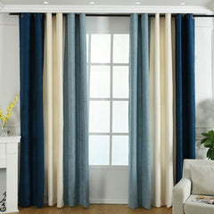 Factory direct stitching simple solid chenille curtain high shading curtain finished living room bedroom curtains Shopping