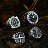 Image of Vintage Compass Titanium Steel Ring Men's Boat Anchor Ring Shopping