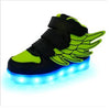 Image of Children's shoes led light shoes children's wings light shoes usb charging colorful luminous shoes casual light shoes Shopping