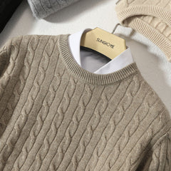 Round neck sweater with extra thickness