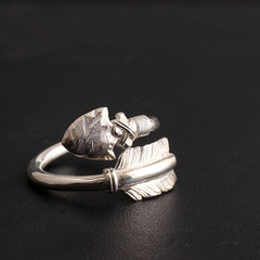 925 Thai Silver Bow And Arrow Ring Personality Fashion Shopping