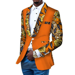 African Men's Casual Printed Cotton Suit