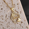 Image of Alloy Micro-inlaid Butterfly Heart-shaped Eye Pendant Necklace Shopping