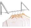 Image of Laundry Room Drying Rack Wall Mounted Clothes Hanger Folding Wall Coat Racks Aluminum Home Storage Organiser Space Savers Silver 2 Rakcs With Rod Shopping