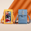 Image of Crossbody Touch Screen Cell Phone Bag Solid Color Portable Card Holder Shopping