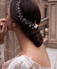 Image of Rhinestone Hair Accessories Simple Handmade Woven Pearl Crystal Updo Modeling Headdress Shopping