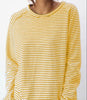 Image of Loose Round Neck Raglan Long Sleeve Striped Printed Sweater Shopping