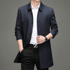 Image of Winter Men's Down Jacket Medium Casual Mid-length Trench Coat Shopping