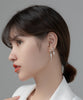 Image of Short Cross Chain Ear Clip Women's Rhinestone Earrings Shopping